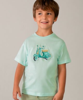 Camiseta m/c con ´Vespa´ VERDE AGUA