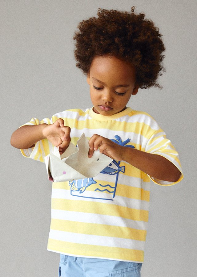 Camiseta m/c de rayas AMARILLO 4 Camiseta m/c de rayas AMARILLO - Imagen 2