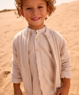 Chaqueta de punto con cremallera BEIGE