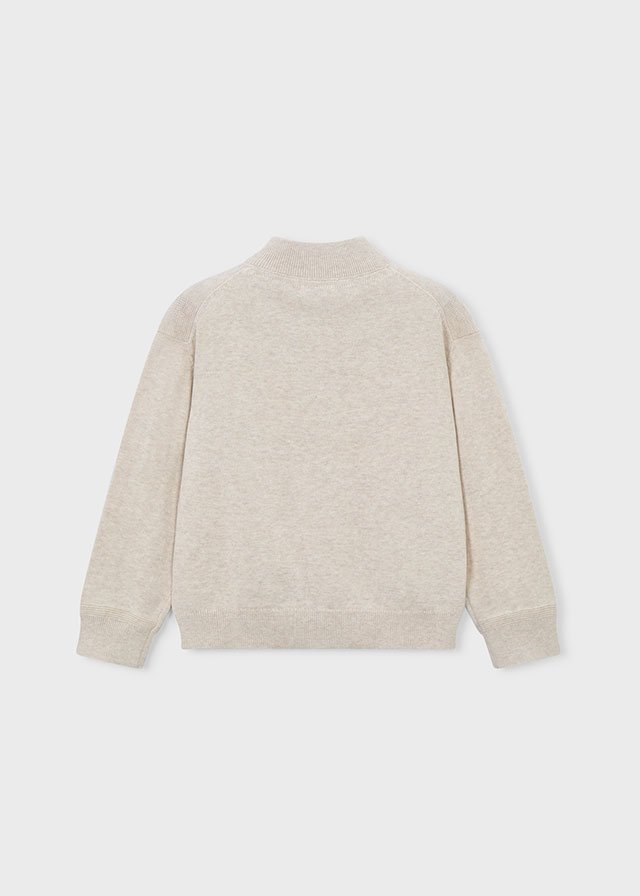 Chaqueta de punto con cremallera BEIGE 5 Chaqueta de punto con cremallera BEIGE - Imagen 4