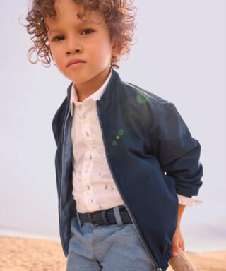 Chaqueta cortavientos reversible AZUL Y MARINO