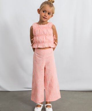 Conjunto de top y pantalón SALMÓN