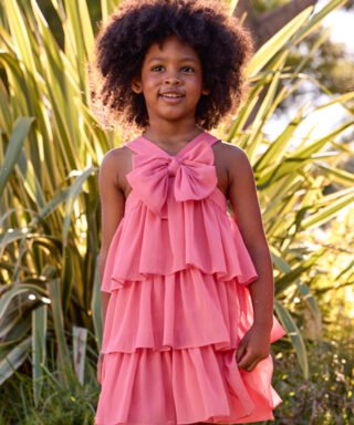 Vestido de bambula con volantes CORAL