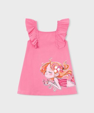 Vestido con sirena ROSA CHICLE