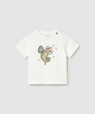 Camiseta m/c con camaleón BLANCO