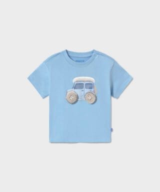Camiseta m/c con todoterreno CELESTE