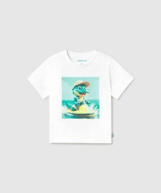 Camiseta m/c con cocodrilo BLANCO