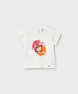 Camiseta m/c con muñeca BLANCO