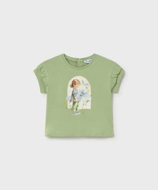 Camiseta muñeca en jardín VERDE