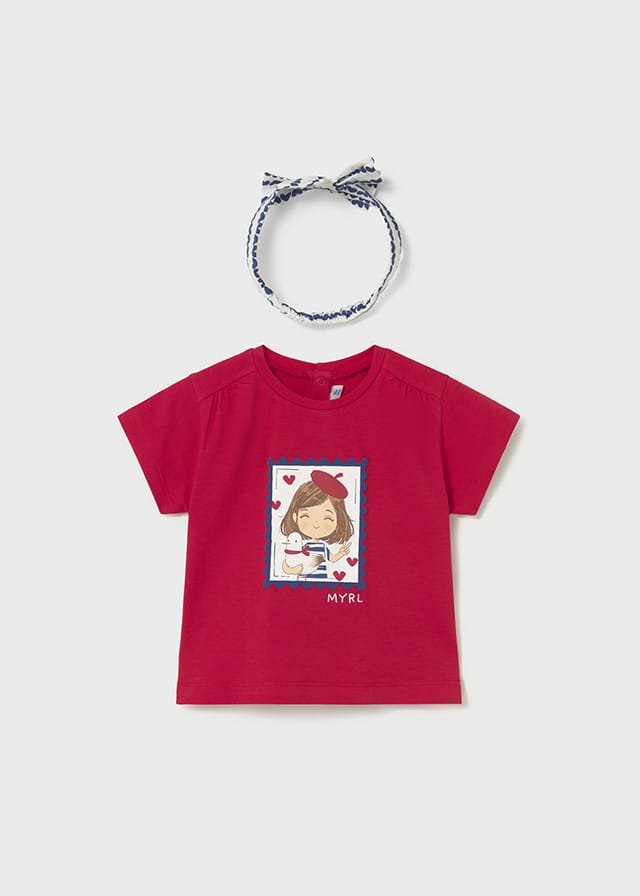 Camiseta m/c con diadema ROJO Y MARINO 4 Camiseta m/c con diadema ROJO Y MARINO - Imagen 2