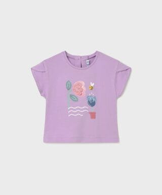 Camiseta m/c con tulipán LILA