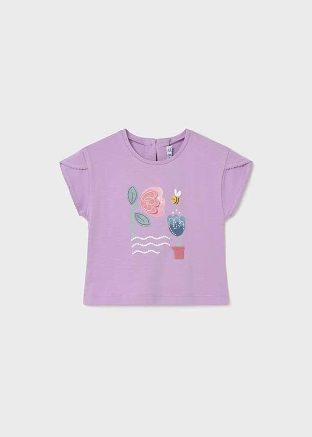 Camiseta m/c con tulipán LILA 3 Camiseta m/c con tulipán LILA