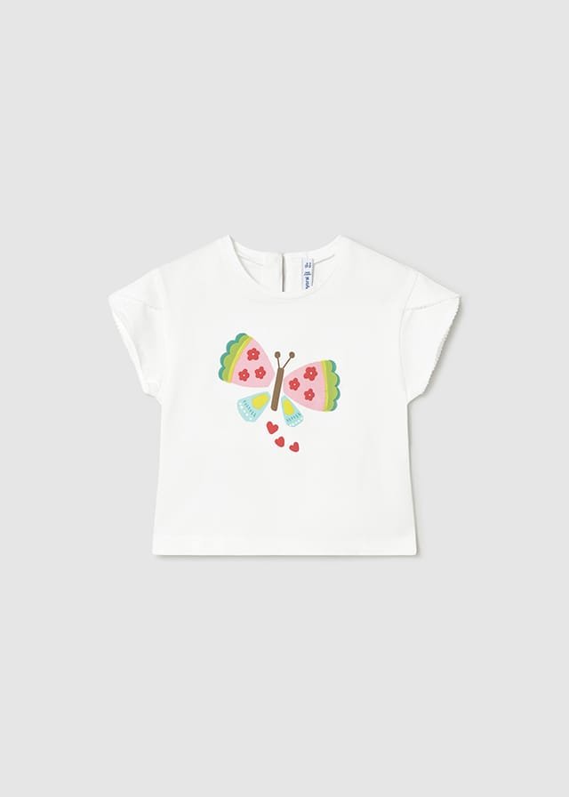 Camiseta m/c con mariposa BLANCA 3 Camiseta m/c con mariposa BLANCA