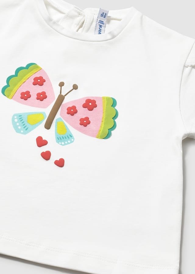 Camiseta m/c con mariposa BLANCA 4 Camiseta m/c con mariposa BLANCA - Imagen 2