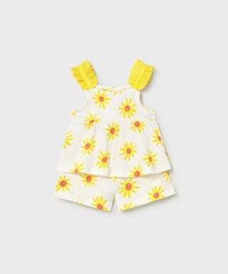 Conjunto 2 piezas de girasoles BLANCO Y AMARILLO