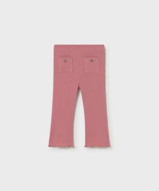 Legging acampanado de canalé ROSA MAQUILLAJE