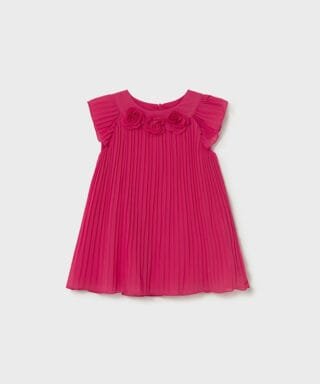 Vestido plisado FUCSIA