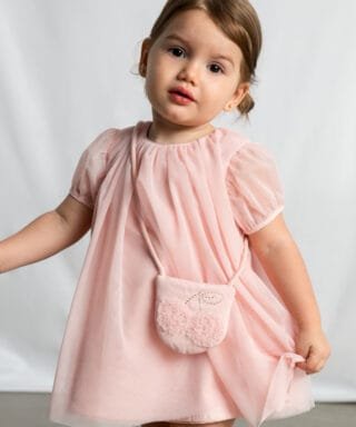 Vestido de tul con bolso ROSA