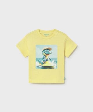 Camiseta m/c con cocodrilo AMARILLO