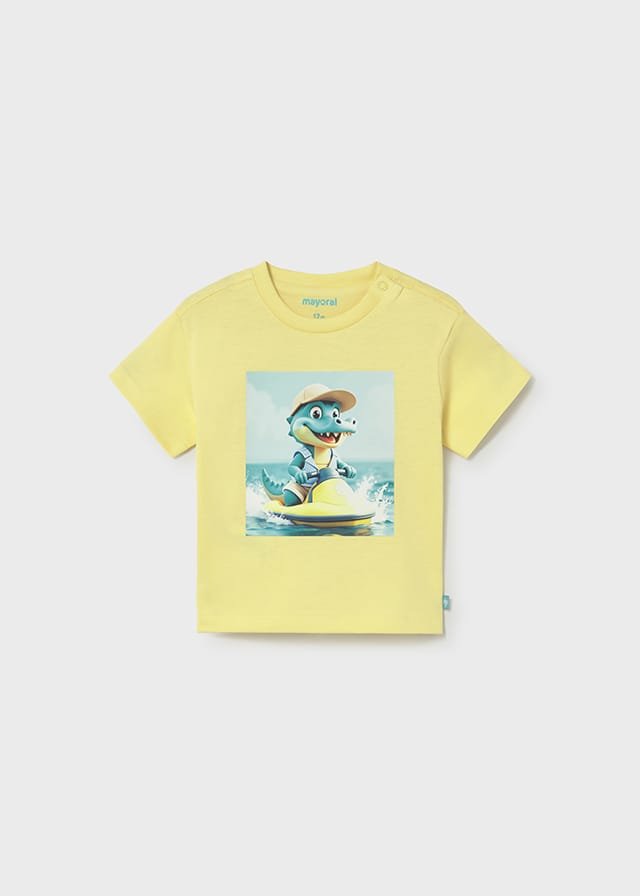 Camiseta m/c con cocodrilo AMARILLO 3 Camiseta m/c con cocodrilo AMARILLO