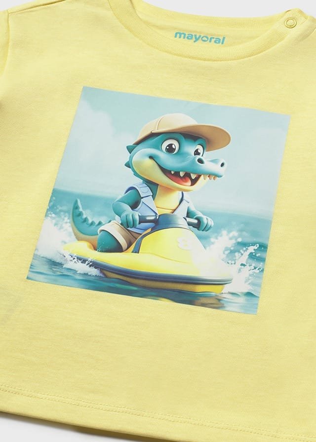 Camiseta m/c con cocodrilo AMARILLO 4 Camiseta m/c con cocodrilo AMARILLO - Imagen 2