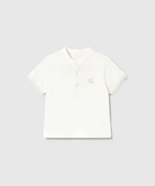 Polo m/c con cuello mao BLANCO ROTO