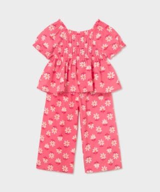 Conjunto 2 piezas con margaritas FUCSIA