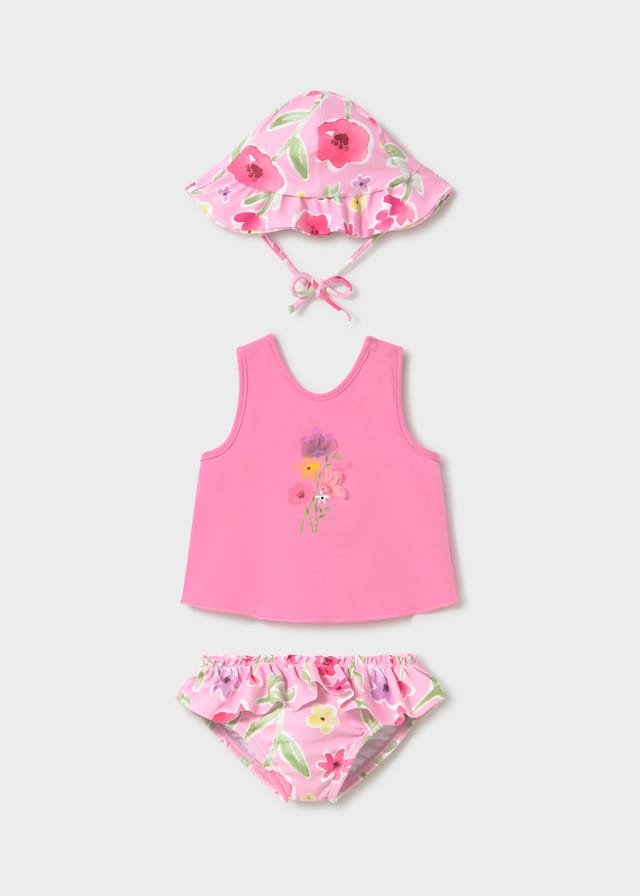 Conjunto de baño 3 piezas de flores FUCSIA 3 Conjunto de baño 3 piezas de flores FUCSIA