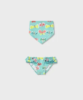 Braguita con pañuelo estamapado de mariposas TURQUESA