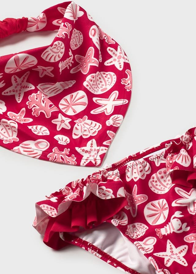 Braguita con pañuelo estamapado de mar ROJO 4 Braguita con pañuelo estamapado de mar ROJO - Imagen 2