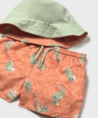 Conjunto de bañador y gorro reversible camaleones NARANJA 6 26 01660 071 L 6Carla Lozano armario de macarena penarandaCarla Lozano armario de macarena penaranda mayoral