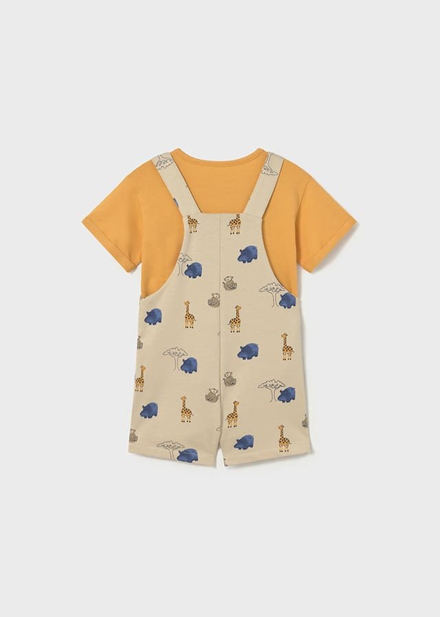 Peto con camiseta de animales AMARILLO Y BEIGE 5 Peto con camiseta de animales AMARILLO Y BEIGE - Imagen 3