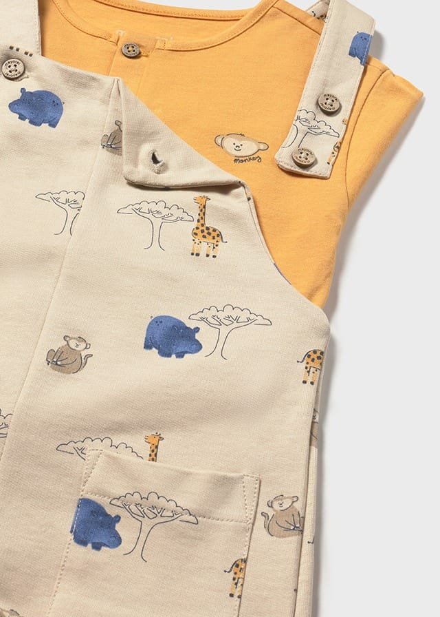 Peto con camiseta de animales AMARILLO Y BEIGE 4 Peto con camiseta de animales AMARILLO Y BEIGE - Imagen 2