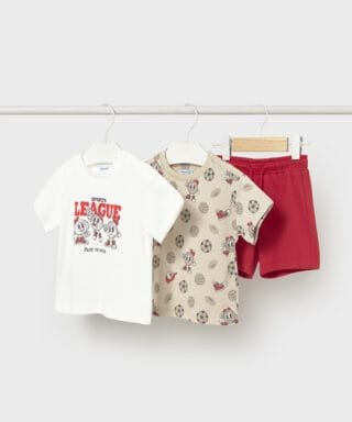 Conjunto 3 piezas de fútbol ROJO