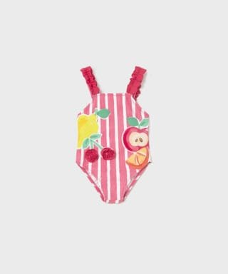 Bañador de rayas FUCSIA