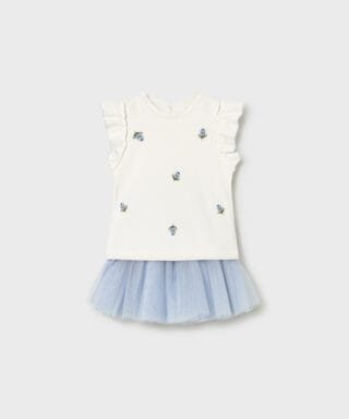 Conjunto 2 piezas de tul CELESTE