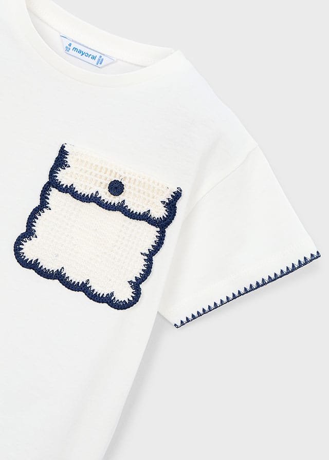 Camiseta m/c con bolsillo de punto BLANCO ROTO 5 Camiseta m/c con bolsillo de punto BLANCO ROTO - Imagen 3