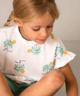 Camiseta m/c con palemras BLANCO