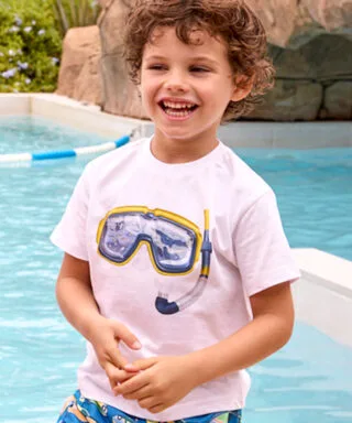 Camiseta m/c con gafas de buceo BLANCO
