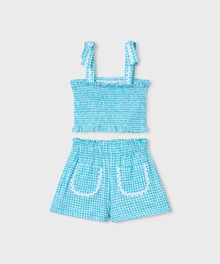 Conjunto 2 piezas de cuadro vichy AZULÓN