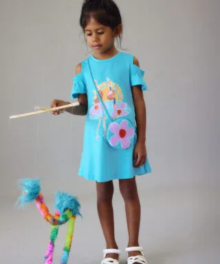 Vestido con bolso AZULÓN