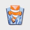 Capa de baño de pez NARANJA Y AZUL