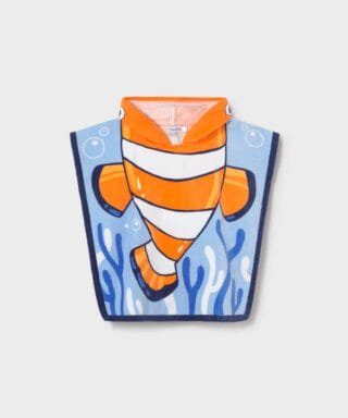 Capa de baño de pez NARANJA Y AZUL