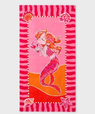 Toalla con sirena FUCSIA