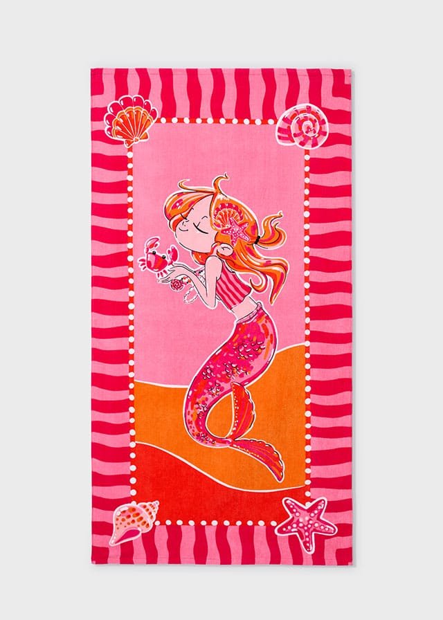 Toalla con sirena FUCSIA 3 Toalla con sirena FUCSIA