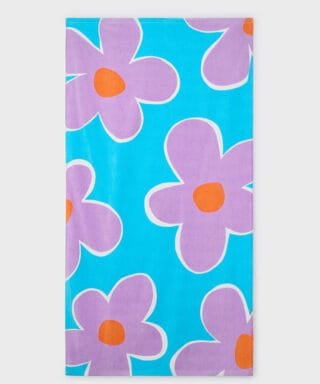 Toalla con flores AZULÓN Y LILA