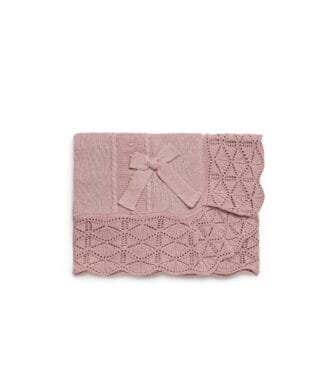 Toquilla calada con volantes y lazo ROSA MAQUILLAJE