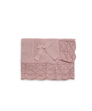 Toquilla calada con volantes y lazo ROSA MAQUILLAJE