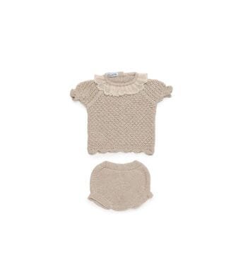 Conjunto de 2 piezas de punto BEIGE