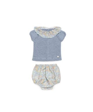 Conjunto de 2 piezas de punto AZUL